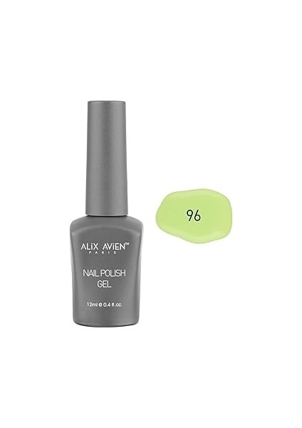 Alix Avien Limon Yeşili Kalıcı Oje 96-Yoğun Renk Veren Oje 12 Ml-Nail Uv Gel Polish 96