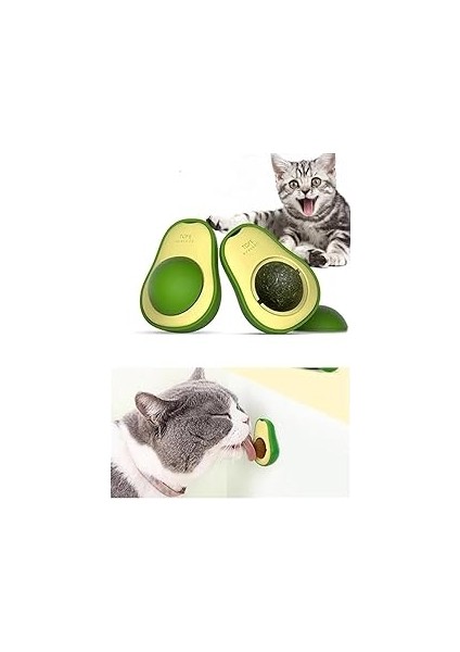 Avokado Kedi Nanesi Kedi Otu Topu Kedi Oyuncağı Yapışkanlı Oyuncak