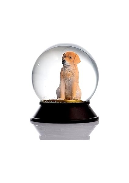 Snoowg Cam ve Reçine Altın Patiler Köpek Golden Retriever Kar Küresi Hediye