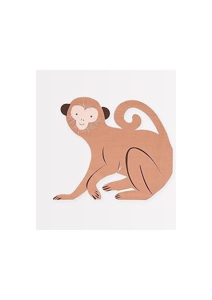 Meri Meri - Monkey Die Cut Napkins - Maymun Peçeteler - 16'lı