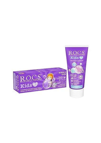 R.o.c.s. Kids 4-7 Yaş Florürsüz Diş Macunu Balon Sakızı Tadında
