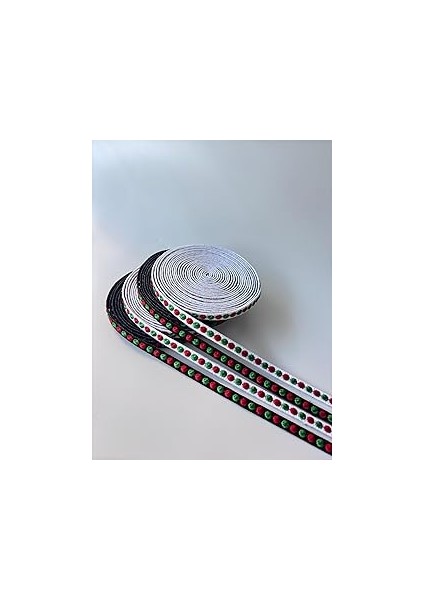 Noktalı Bant Aksesuarı - Şık Dekor Için Işlemeli Tasarım (Siyah)