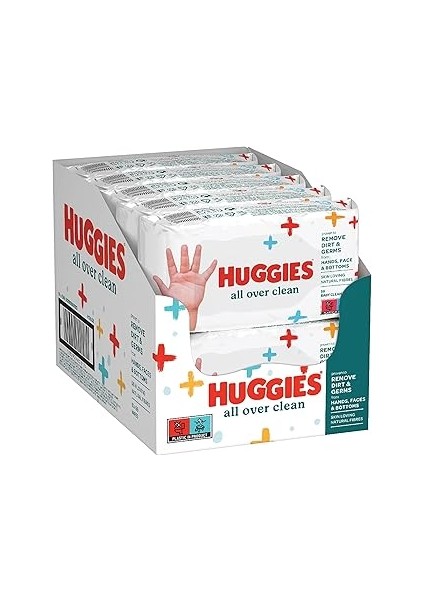 Huggies All Over Clean Bebek Islak Mendil 56 Adet - 10'lu Paket (10 x 56 Paket, Toplam 560 Mendil)
