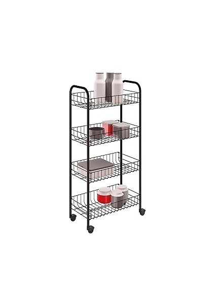 Metaltex Pisa Aniversario - Tekerlekli 4 Katlı Plastik Kaplamalı Çok Amaçlı Taşıma Arabası. Renk Si