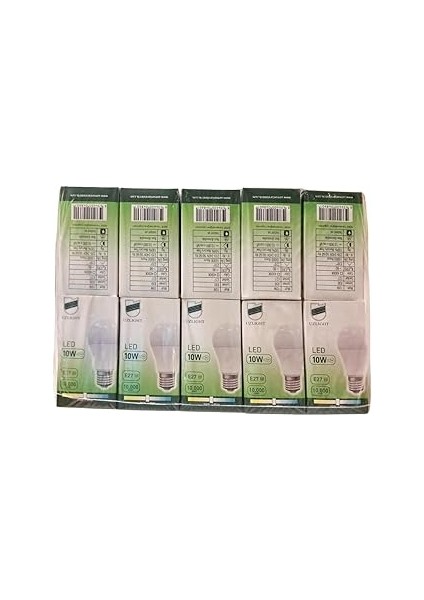 10'lu Uzlight 10W A60 E27 4000K Gün Işığı LED Ampul