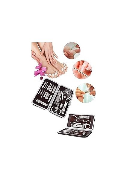 Mobee Starmax Çantalı Tırnak Makası Cımbız Törpü 12 Parça Manikür Pedikür Seti 1410