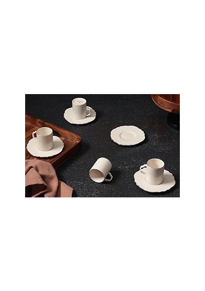 Porland Tide Platin 4 Kişilik Kahve Takımı 80CC