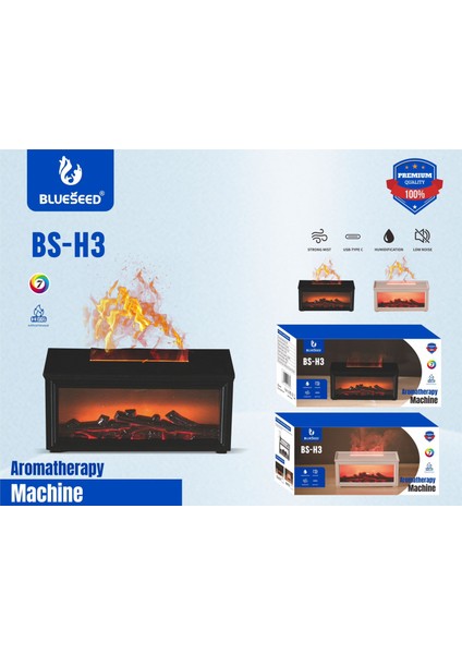 Bs-H3 Şömine Tasarımlı Işıklı Buharlı Ultrasonik Aroma Difüzörü Hava Nemlendirici Koku Verici fiyatları