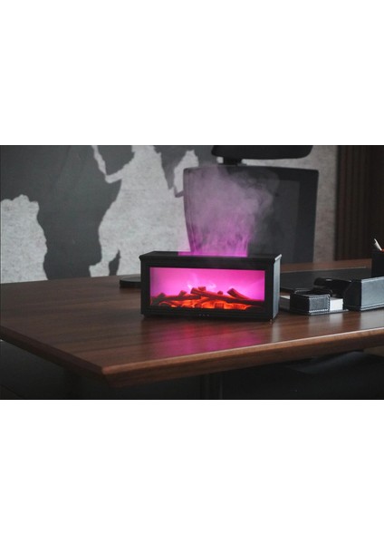 Bs-H3 Şömine Tasarımlı Işıklı Buharlı Ultrasonik Aroma Difüzörü Hava Nemlendirici Koku Verici fırsatları