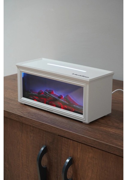 Bs-H3 Şömine Tasarımlı Işıklı Buharlı Ultrasonik Aroma Difüzörü Hava Nemlendirici Koku Verici fırsatları