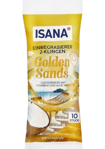 Tıraş Bıçağı 2 Bıçaklı Kullan At Golden Sands 10'lu