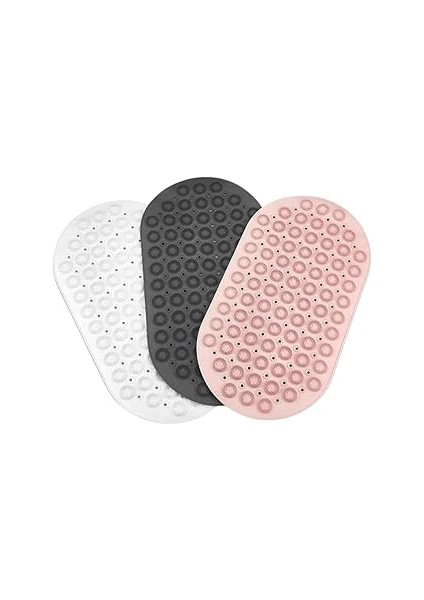 Masajlı Silikon Banyo Paspası Vantuzlu Banyo Hamam Duş Kaydırmazı Banyo Paspası (1, Antrasit, 37× 6