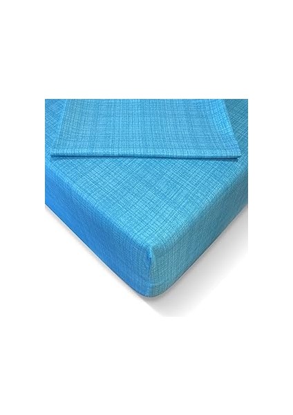 Alla Turca AT7629 Ranforce 180X200CM Lastikli Çarşaf Seti, Turkuaz