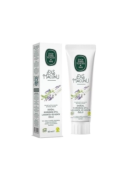 Eyüp Sabri̇ Tuncer Doğal Karabaş Otu, Lavanta ve Kekik Özlü Diş Macunu, 90ML