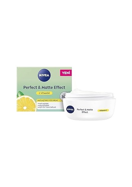 Perfect & Matte Effect C Vitaminli Yüz Bakım Kremi (50 Ml), Matlaştırıcı, Nemlendirici Yüz Kr