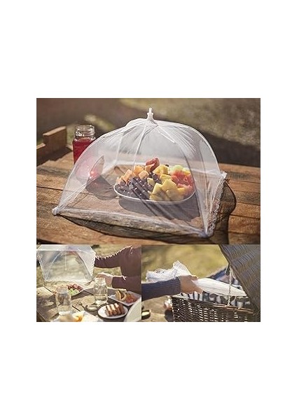 5dm-Gıda Koruma Şemsiyesi Yiyecek Yemek Sinek Koruyucu Tül Aparat