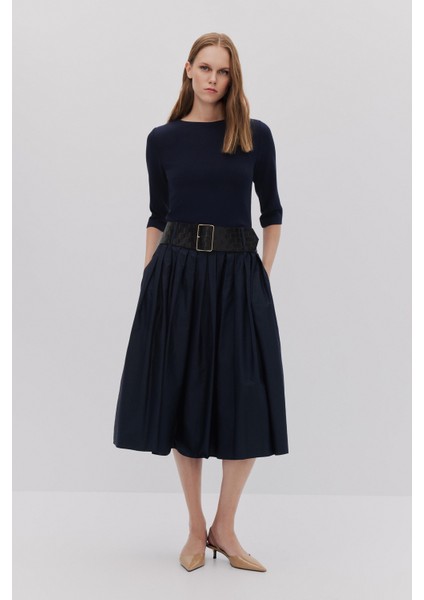 Triko Pamuk Karışımlı Kemerli Elbise indirimleri