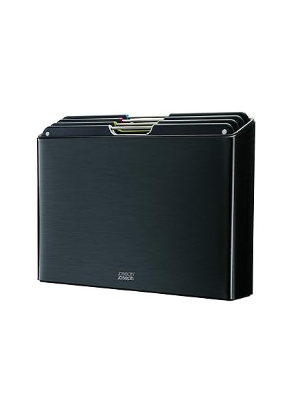 Joseph Joseph Folio Steel 4 Adet Kesme Tahtası Seti, Renk Kodlu Kaymaz Tahtalar, Saklama Çantalı -