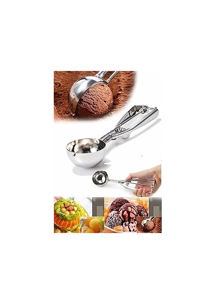 Safestore Kurabiye Dondurma ve Helva Kaşığı Sunum Kepçesi Paslanmaz Çelik