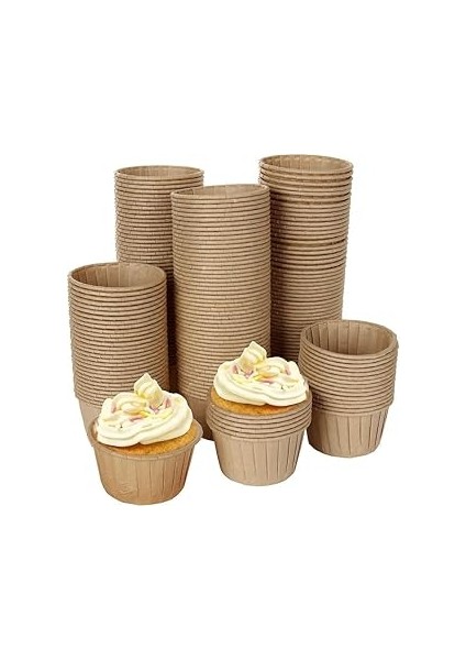 Orret Muffin Cupcake Kek Kalıbı Kapsülü – Kraft Renk, 20 Adet Tek Kullanımlık Brownie, Muffin,