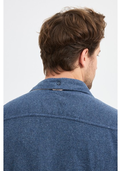 Çift Cep Kapaklı Düz Oduncu Flam Erkek Gömlek