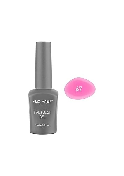 Alix Avien Pamuk Şeker Pembe Kalıcı Oje 67-Yoğun Renk Veren Oje 12 Ml-Nail Uv Gel Polish 67