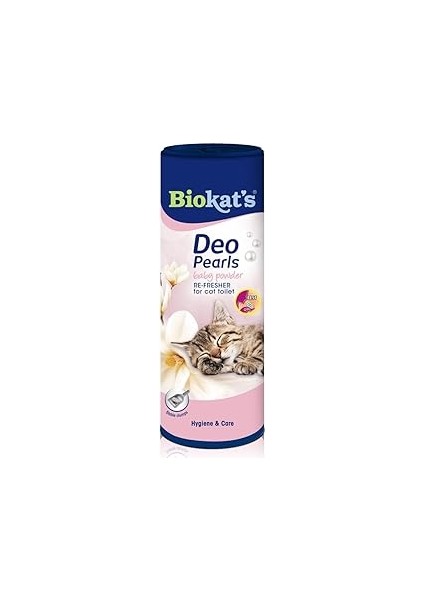 Biokat's Deo Pearls Baby Powder – Kedi Tuvaletinde Taze ve Sağlam Topaklar Için Kokulu Serpme Seti