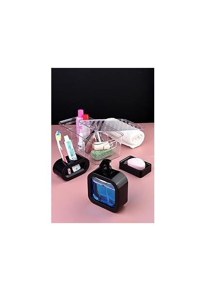 Tasarım 4 Parça Banyo Aksesuar Seti Hafif Lüks Yıkama Kabı Banyo Aksesuarları Banyo S