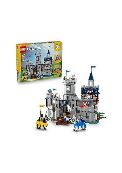 Creator 3'ü 1 Arada Orta Çağ Atlı Şövalye Kalesi 31168-9 Yaş ve Üzeri Çocuklar Için Hem Cirit