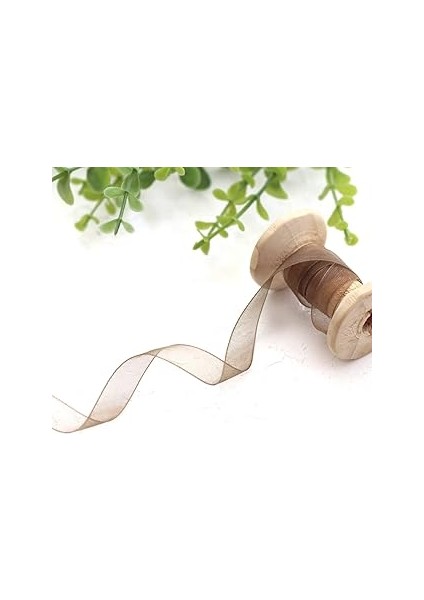 Bimotif Organze Kurdele, 20 Metre Kahverengi