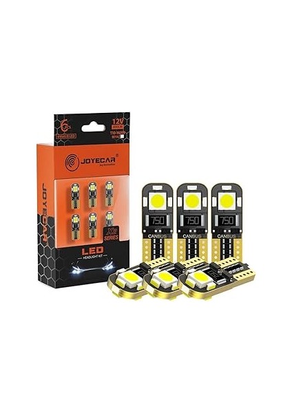 Joyecar X2 Serisi T10 194 W5W Uyumlu Iç Aydınlatma Ampulü 6 Adet - Beyaz