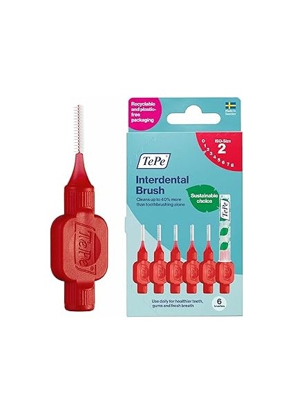 Tepe Interdental Fırça Orijinal, Diş Temizliği Için Yumuşak Diş Fırçası, 6'lı Paket, 0,5 Mm, Ekstra