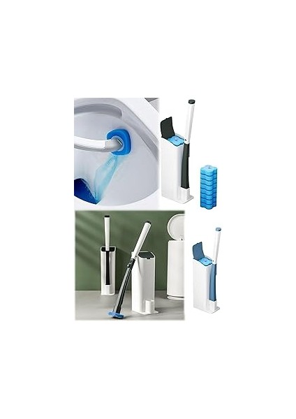 Arvale Özel Sünger Başlıklı Temizlik Seti - Kullan At Süngerli ve Deterjanlı Tuvalet Fırçası (Set)