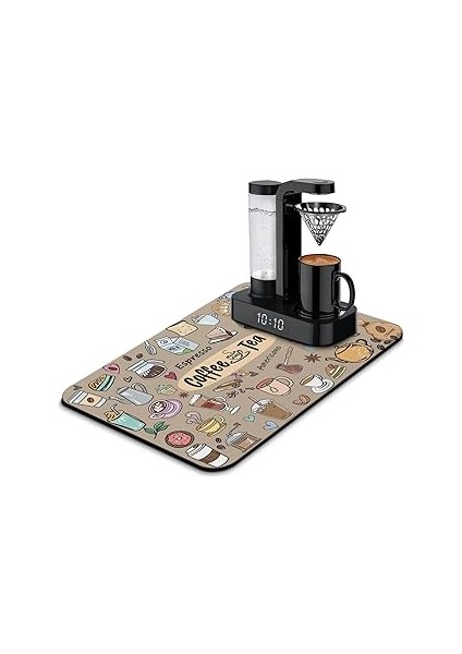 Aputue Kahve Altlığı, Emici ve Kaymaz Silikon Bardak Kurutma Matı, Kolay Temizlenebilir, Mutfak Tez