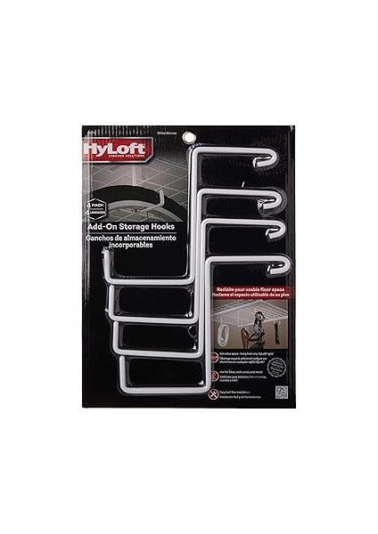 Hyloft 00212 Eklenti Kanca Aksesuarı MODEL-540 Tavan Rafı, 4 Add-On