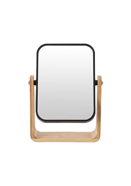 Boho Bambu Büyüteçli Ayna Siyah 16X5.8X21.8