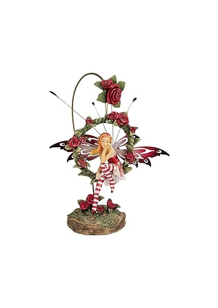 Toscano QS232882 Ekran Standlı Parlak Gül Peri Sarkan Heykel, 9 Inç, Polyresin, Tam Renkli