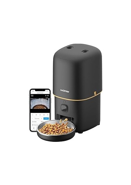 Haustier PF05 Kameralı 1080P Fhd Gece Görüş Akıllı Otomatik Kedi Mama Kabı, Tuya App-Wifi Uzaktan K