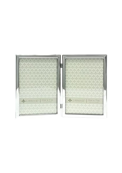 Lawrence Frames Çift Resim Çerçevesi, Metal, 12,7 x 17,8 Cm, Gümüş Rengi, Gümüş, 5x7 Çift