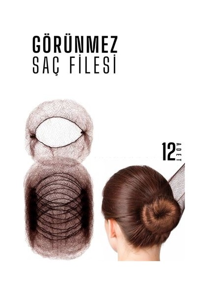 Hsnet Kahve Saç Filesi Görünmez 12 Adet - MK001R-4LVPC3