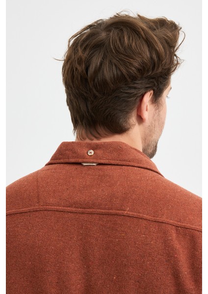 Çift Cep Kapaklı Düz Oduncu Flam Erkek Gömlek fırsatları