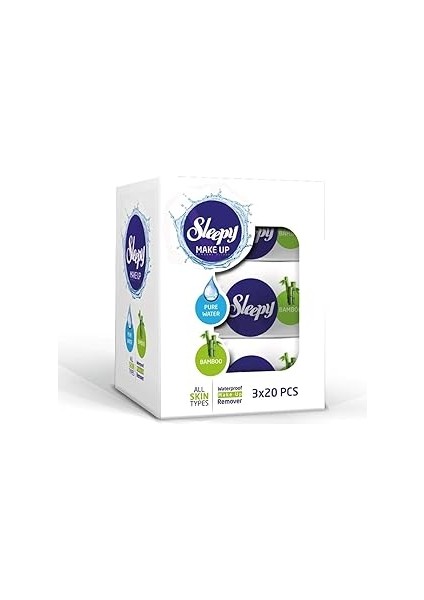 Sleepy Makyaj Temizleme Mendili Bamboo 3X20 Adet