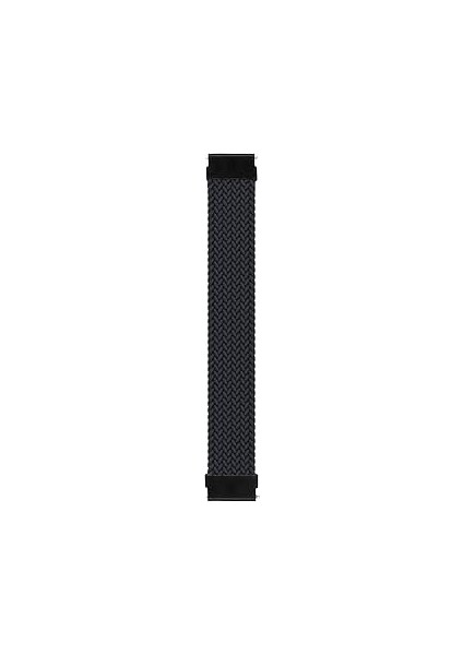 Microsonic Gear S3 Için Kordon, (Large Size, 165MM) Braided Solo Loop Band Siyah