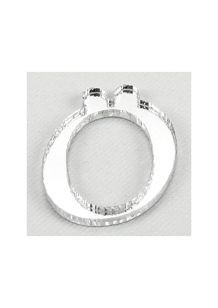 Parti̇ Vi̇tri̇ni̇ Pleksi Ayna Ö Harfi Gümüş Renk 3 cm