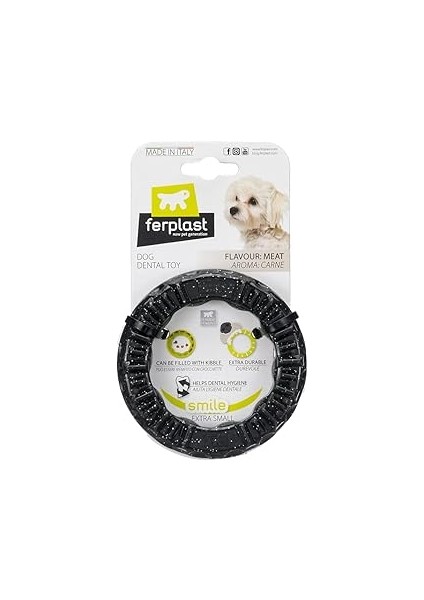 Ferplast Köpek Oyuncağı, Yemlik, Kuru Mama Veya Ödül Kabı, Dayanıklı Malzemeden Halka, Et Tadı, Diş