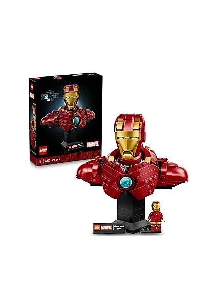 | Iron Man Mk4 Büstü 76327, Yetişkin Kadınlar ve Erkekler Için Baskılı Bir Isim Levhası