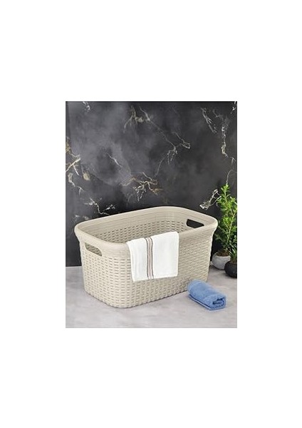 Saban Hasır Desenli Çamaşır Selesi (Bej)