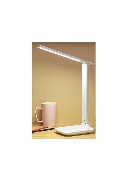 Nekuba Şarjlı Masa Lambası 3 Renk Dokunmatik Telefon Standlı Kademeli Çalışma Okuma Işığı Gece Lamb