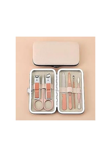 7 Parça Profesyonel Manikür Pedikür Seti, Tırnak Makası, Kaş Makası, Cımbız, Rose No:2-3