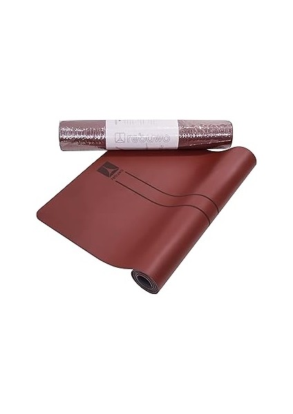 Rebuwo Çift Çizgi Tasarımlı 5mm Kalınlıkta Yoga Matı Doğal Kauçuk Mat Kaydırmaz Yoga Mat Ev Egzersi